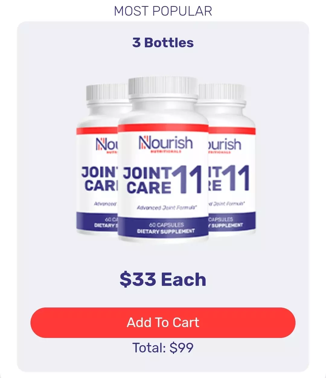 JointCare 11™ 3 bottles pricing